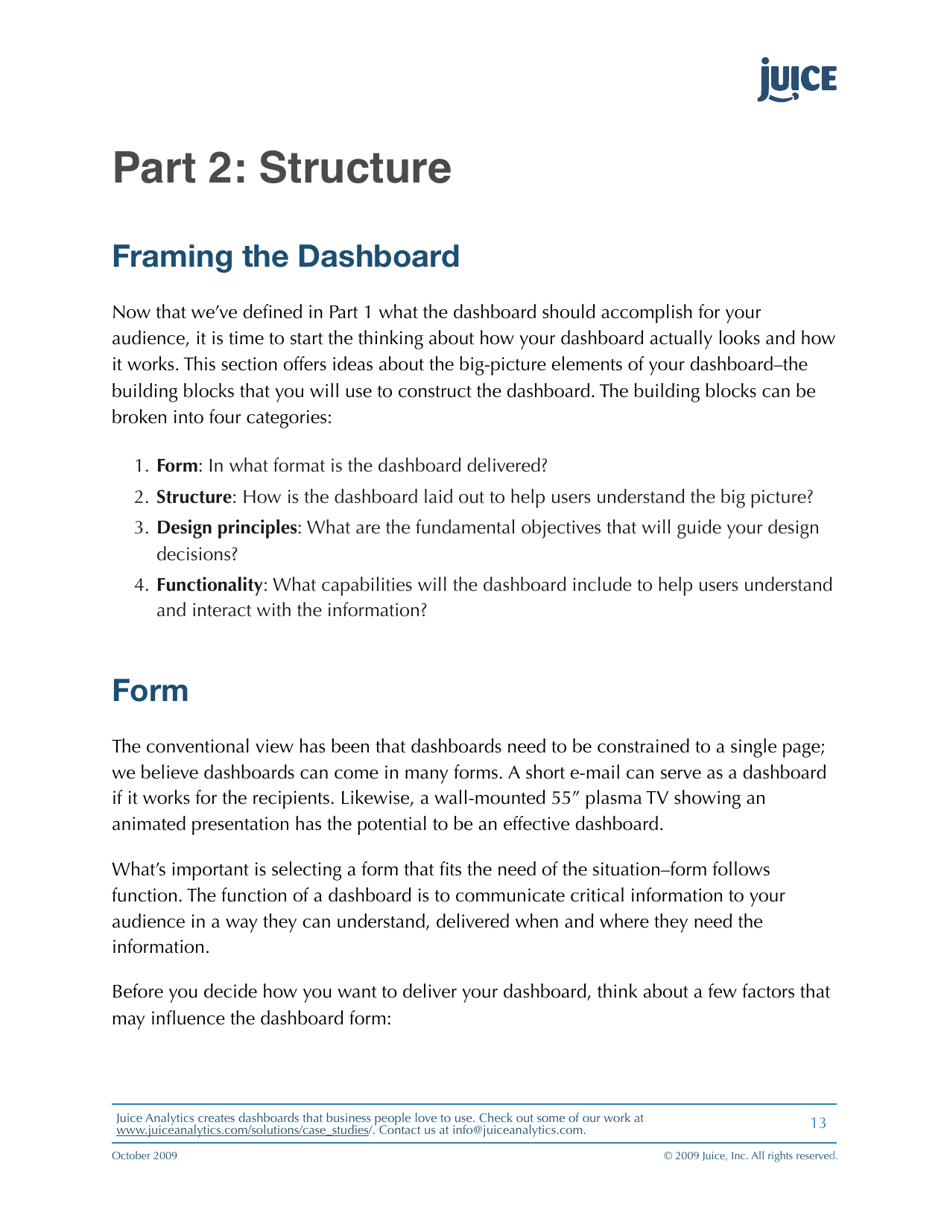 A Guide to Creating Dashboards People Love to Use - Juice Analytics, Page 13