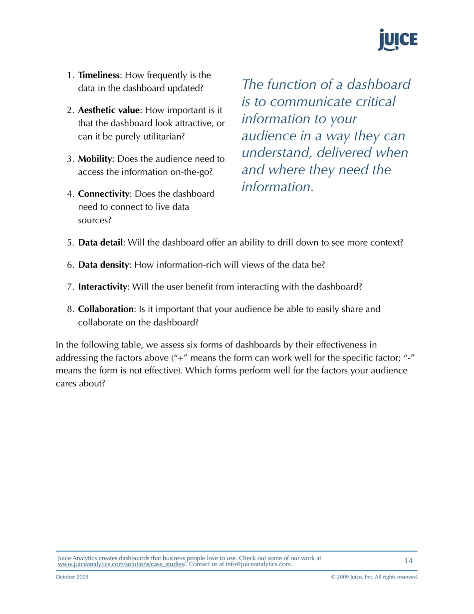 A Guide to Creating Dashboards People Love to Use - Juice Analytics, Page 14