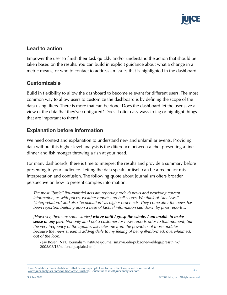 A Guide to Creating Dashboards People Love to Use - Juice Analytics, Page 23