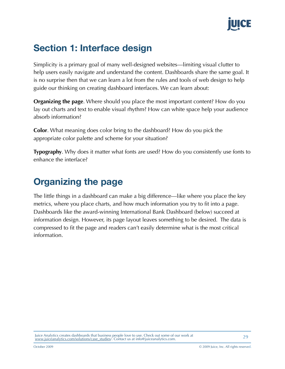 A Guide to Creating Dashboards People Love to Use - Juice Analytics, Page 29