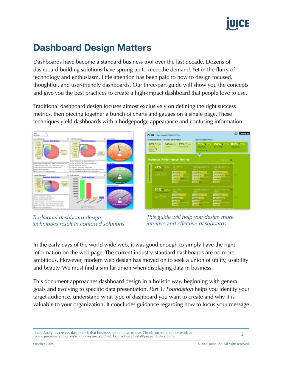 A Guide to Creating Dashboards People Love to Use - Juice Analytics, Page 2