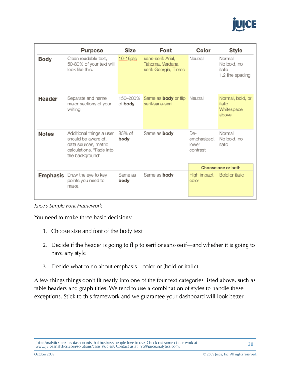 A Guide to Creating Dashboards People Love to Use - Juice Analytics, Page 38
