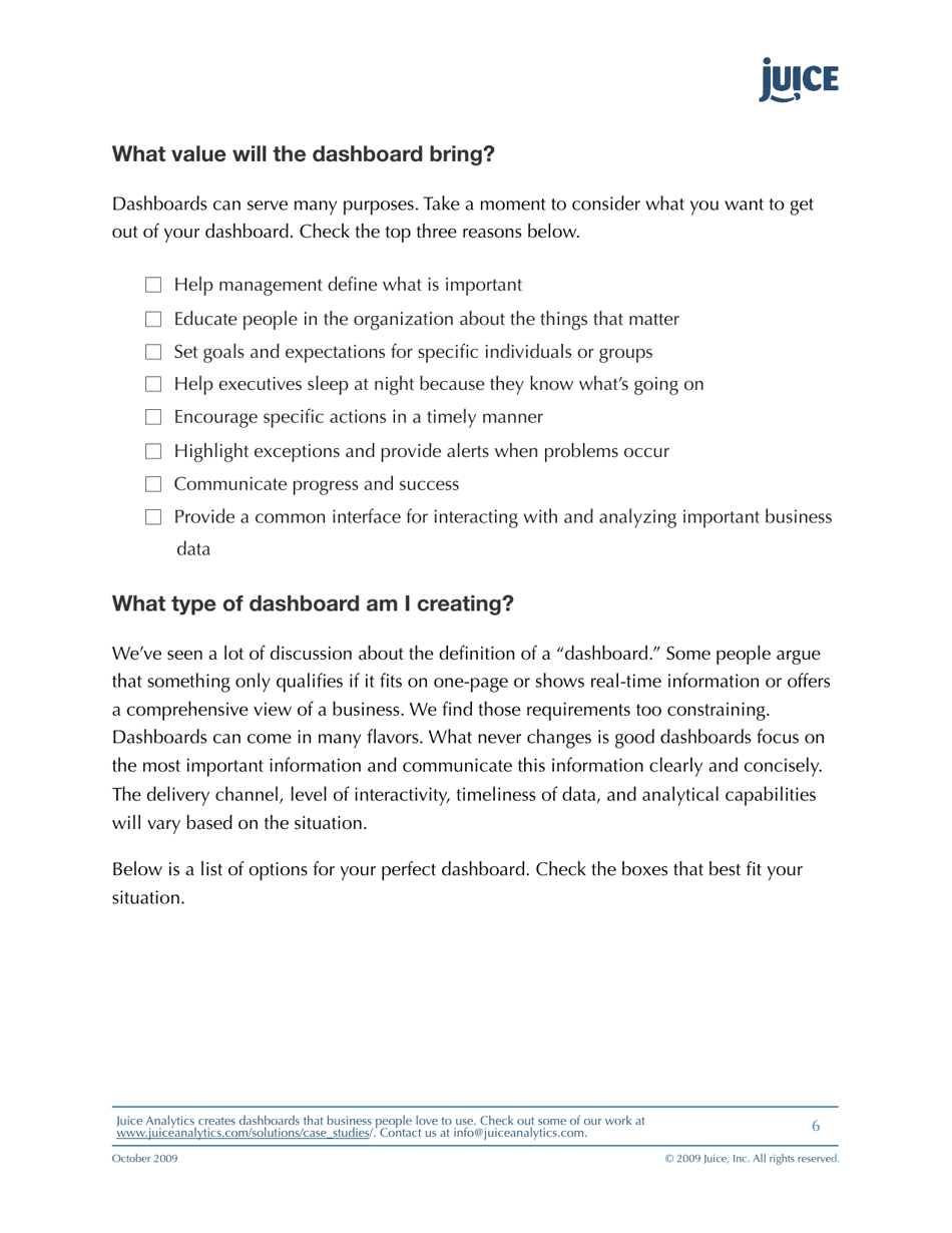 A Guide to Creating Dashboards People Love to Use - Juice Analytics, Page 6