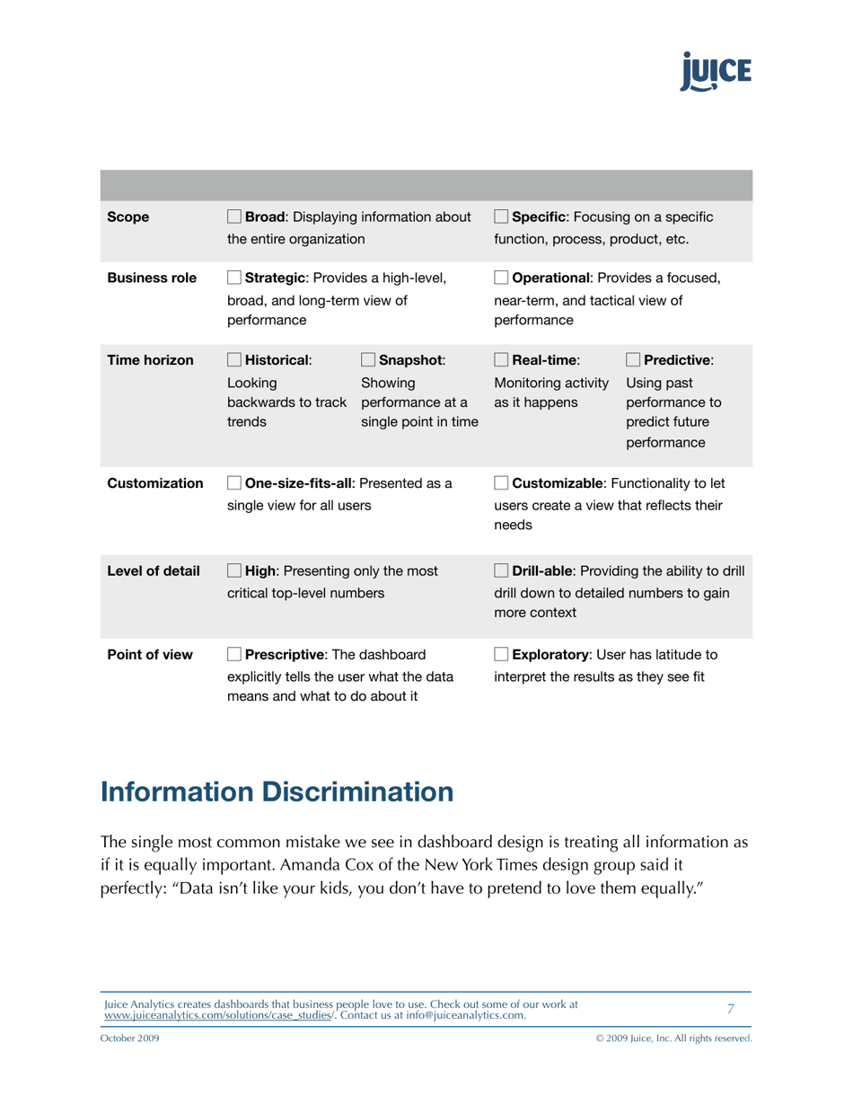 A Guide to Creating Dashboards People Love to Use - Juice Analytics, Page 7