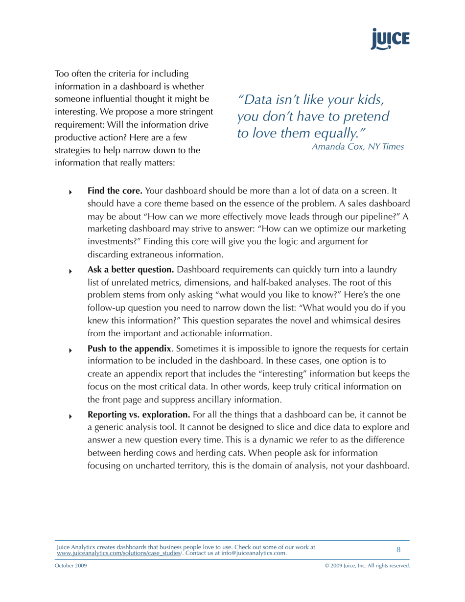 A Guide to Creating Dashboards People Love to Use - Juice Analytics, Page 8
