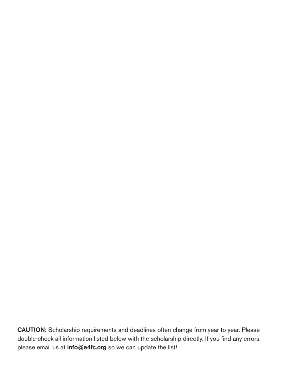 2016-2017 List of Undergraduate Scholarships That Dont Require Proof of U.S. Citizenship or Legal Permanent Residency, Page 3