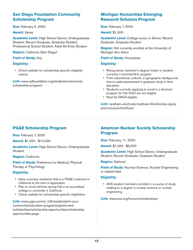 2020 List of Undergraduate Scholarships That Don&#039;t Require Proof of U.S. Citizenship or Legal Permanent Residency, Page 15