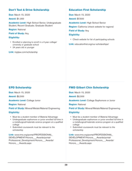 2020 List of Undergraduate Scholarships That Don&#039;t Require Proof of U.S. Citizenship or Legal Permanent Residency, Page 29