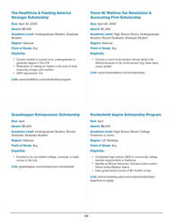2020 List of Undergraduate Scholarships That Don&#039;t Require Proof of U.S. Citizenship or Legal Permanent Residency, Page 43