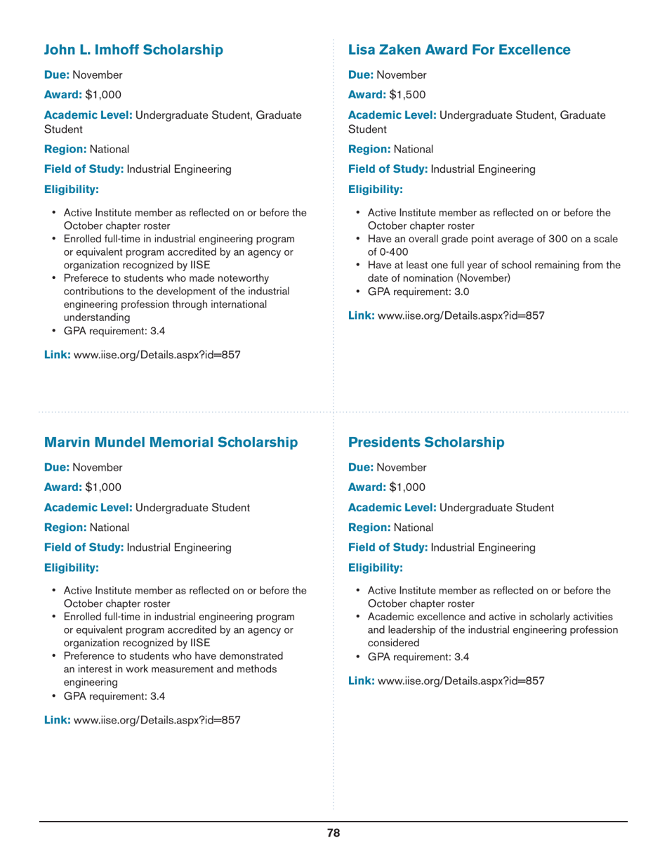 2020 List of Undergraduate Scholarships That Dont Require Proof of U.S. Citizenship or Legal Permanent Residency, Page 78