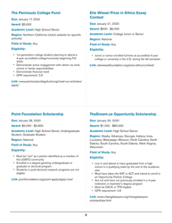 2020 List of Undergraduate Scholarships That Don&#039;t Require Proof of U.S. Citizenship or Legal Permanent Residency, Page 9
