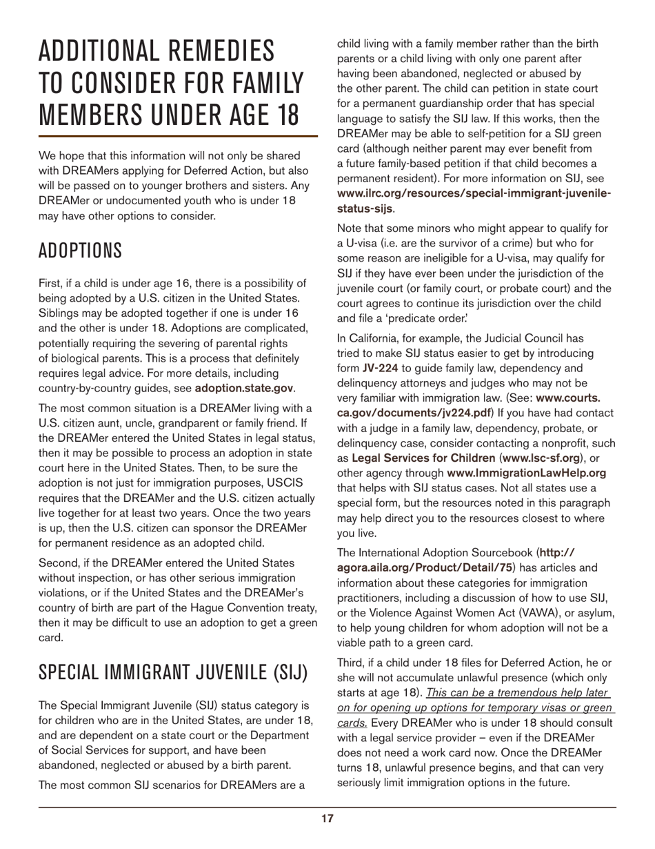 Beyond Deferred Action: Long-Term Immigration Remedies Every Dreamer Should Know About, Page 17