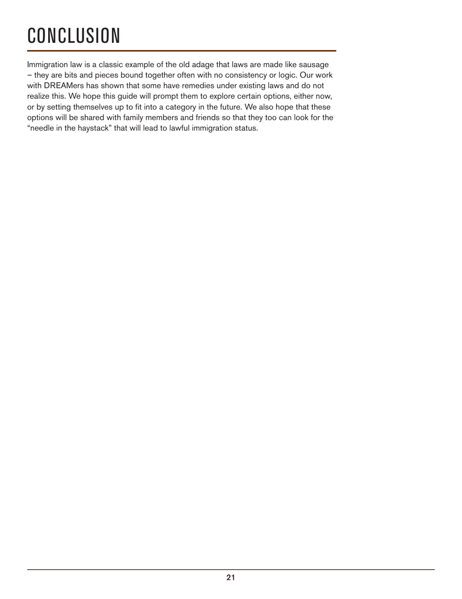 Beyond Deferred Action: Long-Term Immigration Remedies Every Dreamer Should Know About, Page 21