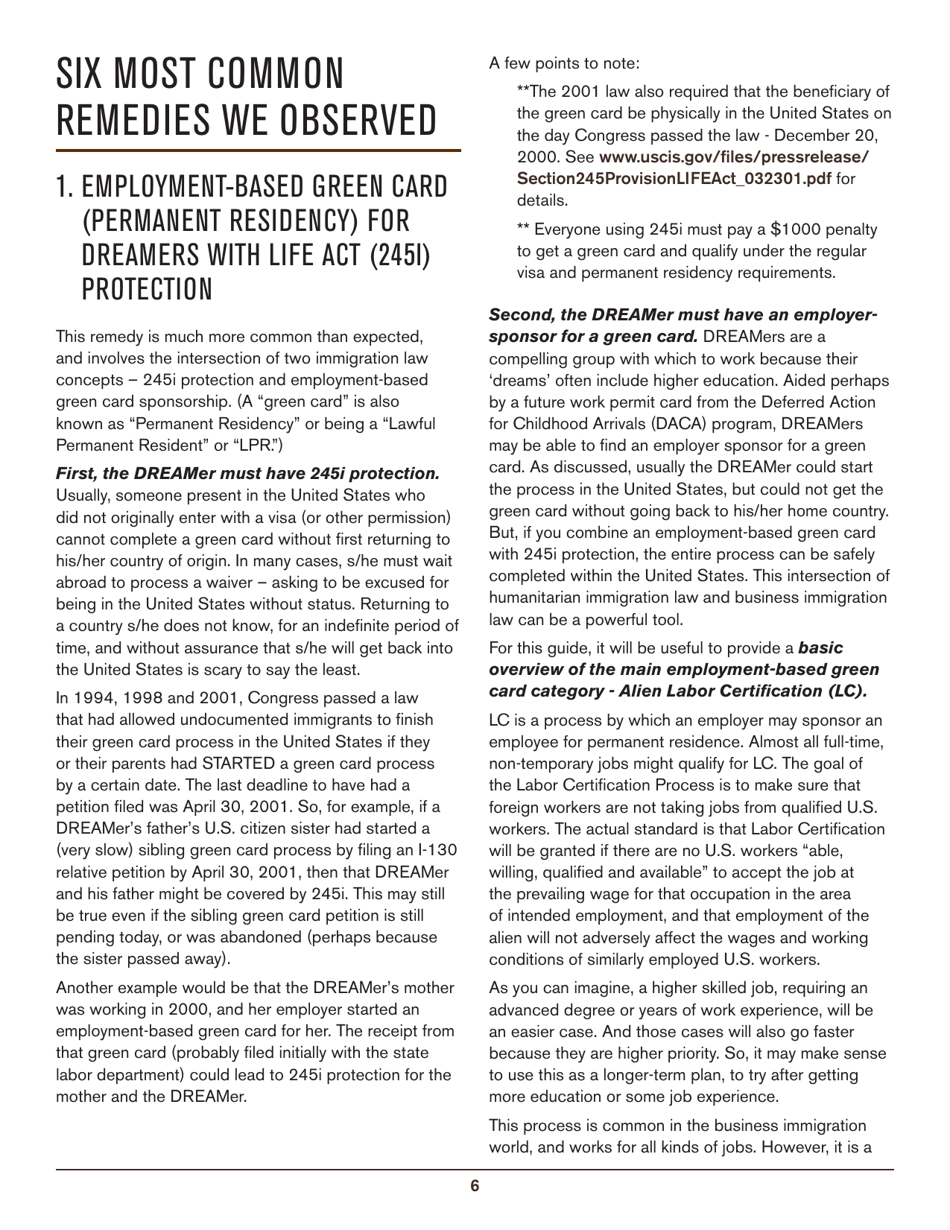 Beyond Deferred Action: Long-Term Immigration Remedies Every Dreamer Should Know About, Page 6