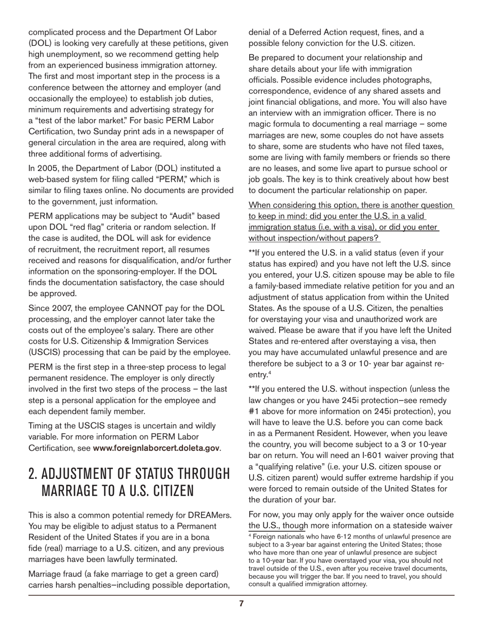 Beyond Deferred Action: Long-Term Immigration Remedies Every Dreamer Should Know About, Page 7