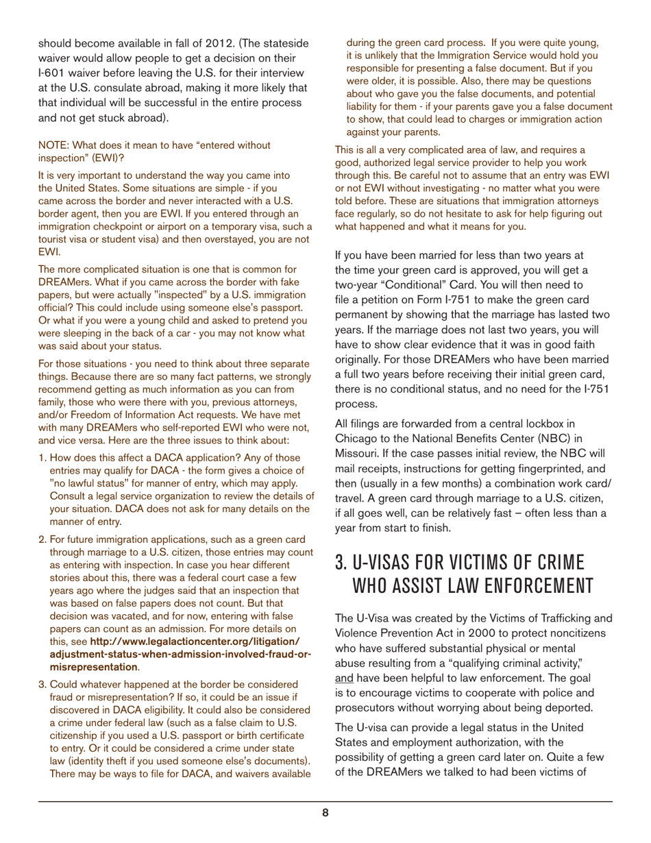 Beyond Deferred Action: Long-Term Immigration Remedies Every Dreamer Should Know About, Page 8