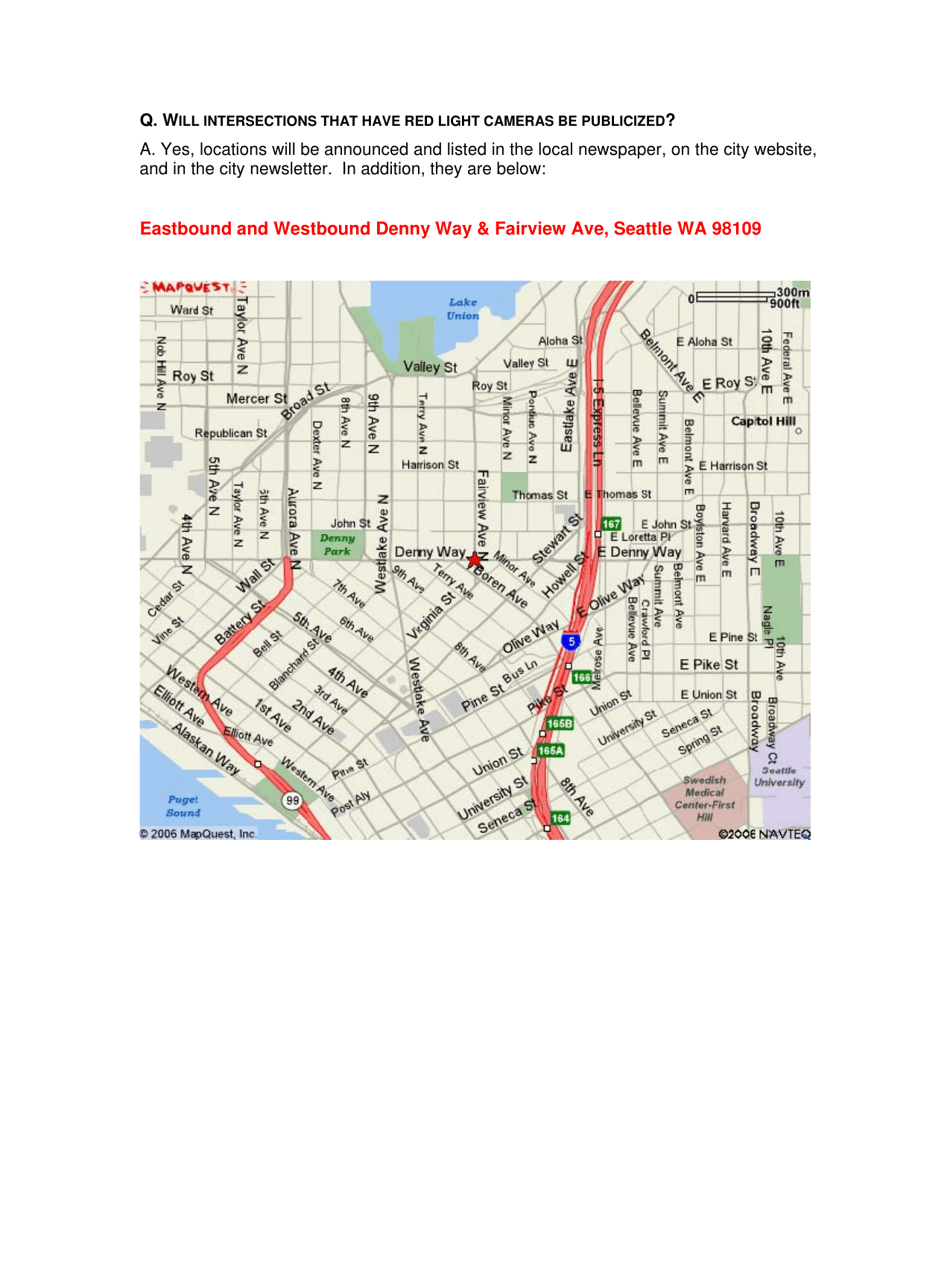 Frequently Asked Questions - Red Light Photo Enforcement Program - Washington, Page 5