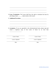 Letter of Intent to Lease Residential Property Template, Page 3