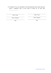 Letter of Intent to Purchase Real Estate Template, Page 3