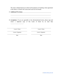 Letter of Intent to Lease Commercial Property Template, Page 3