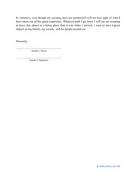 Eagle Scout Letter of Ambition Template, Page 2