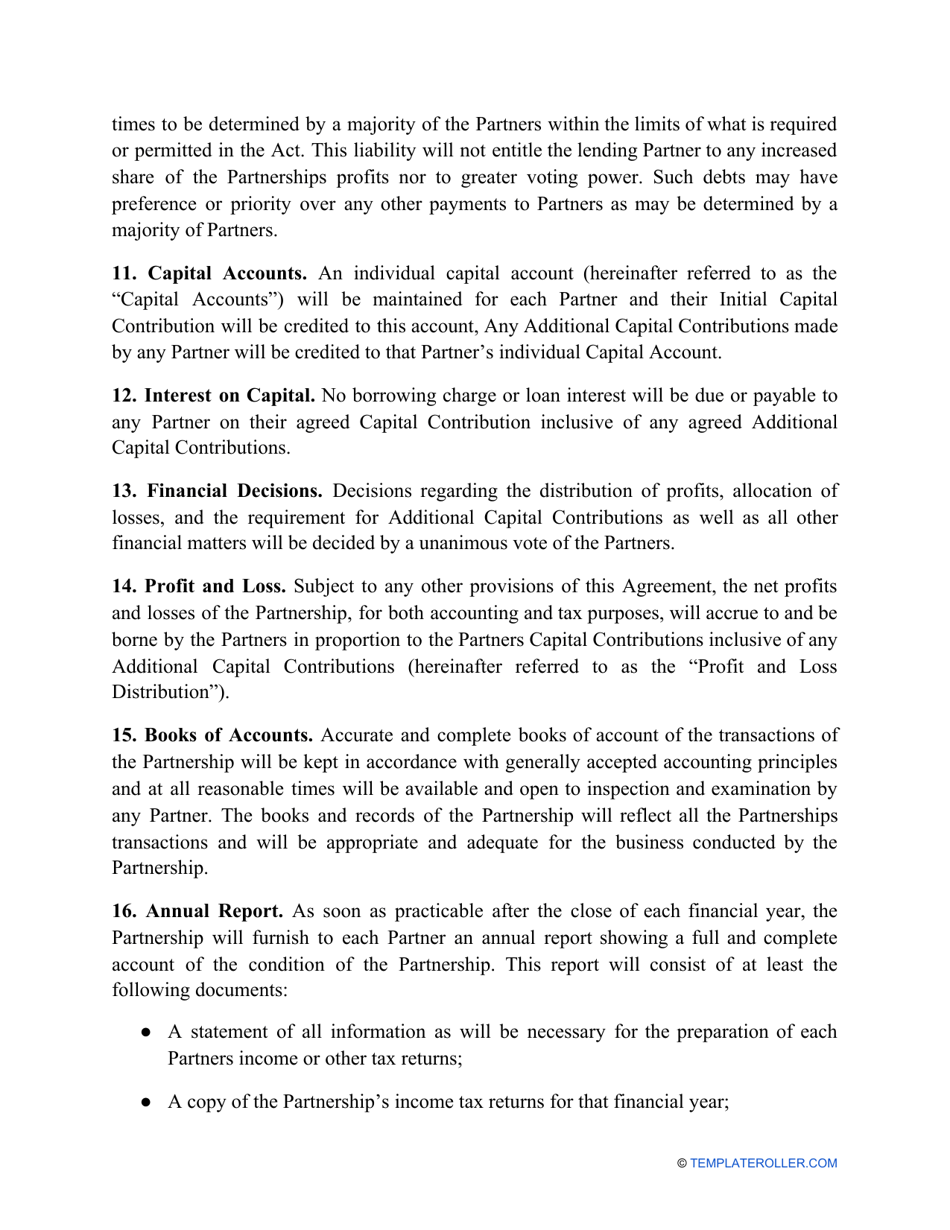 Partnership Agreement Template, Page 3