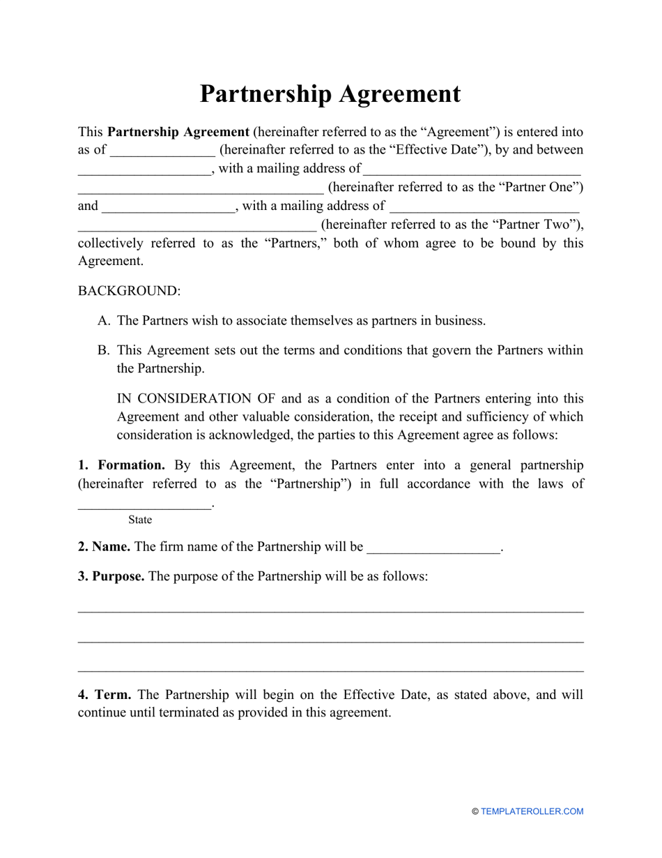 Dissolution Of Partnership Agreement Template