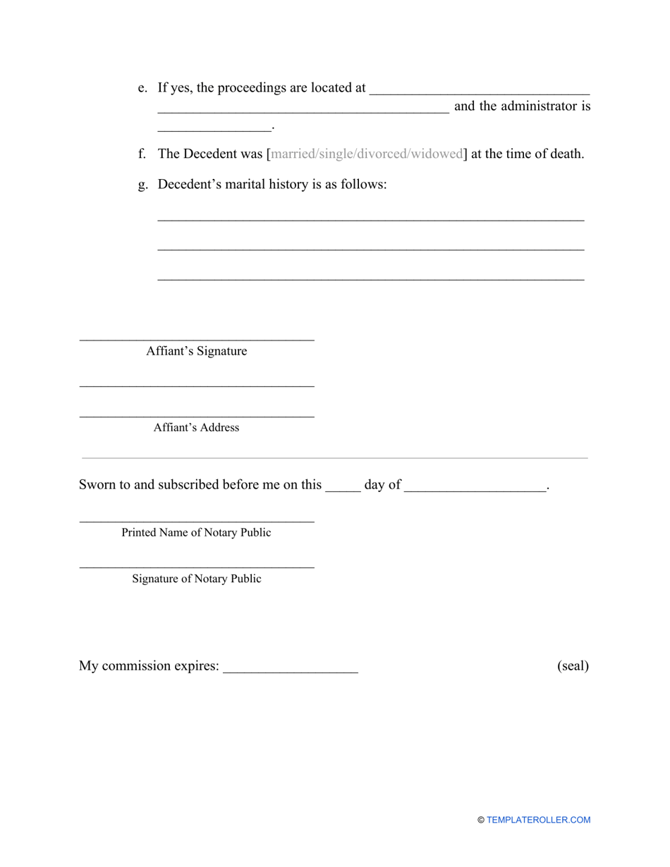 Affidavit of Heirship Form - Fill Out, Sign Online and Download PDF ...