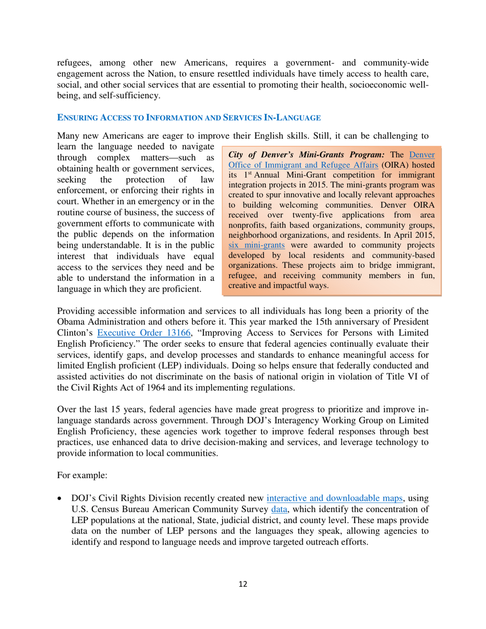 White House Task Force on New Americans One-Year Progress Report, Page 17
