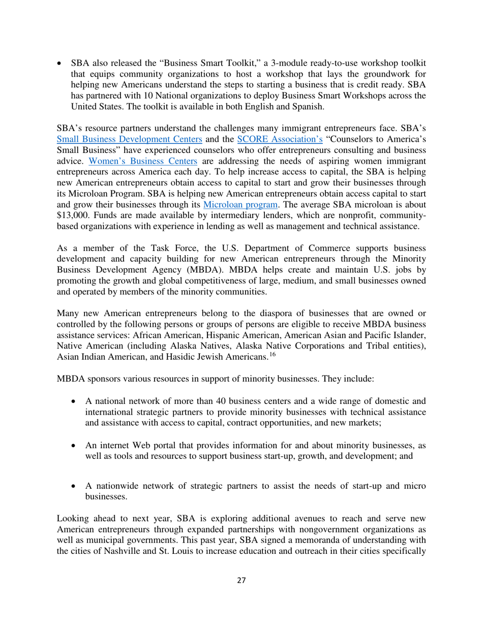 White House Task Force on New Americans One-Year Progress Report, Page 32