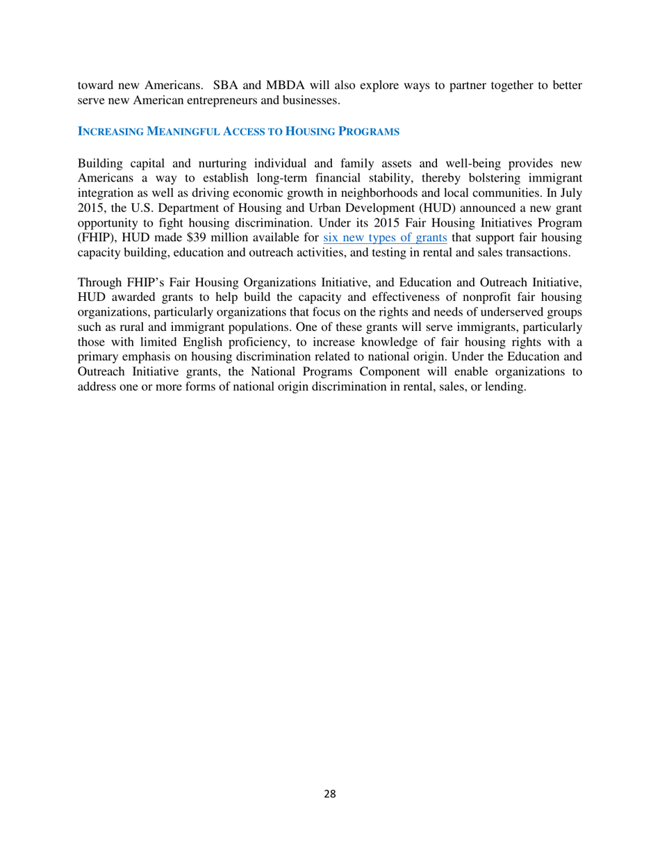 White House Task Force on New Americans One-Year Progress Report, Page 33