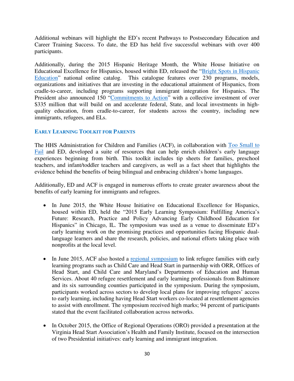 White House Task Force on New Americans One-Year Progress Report, Page 35