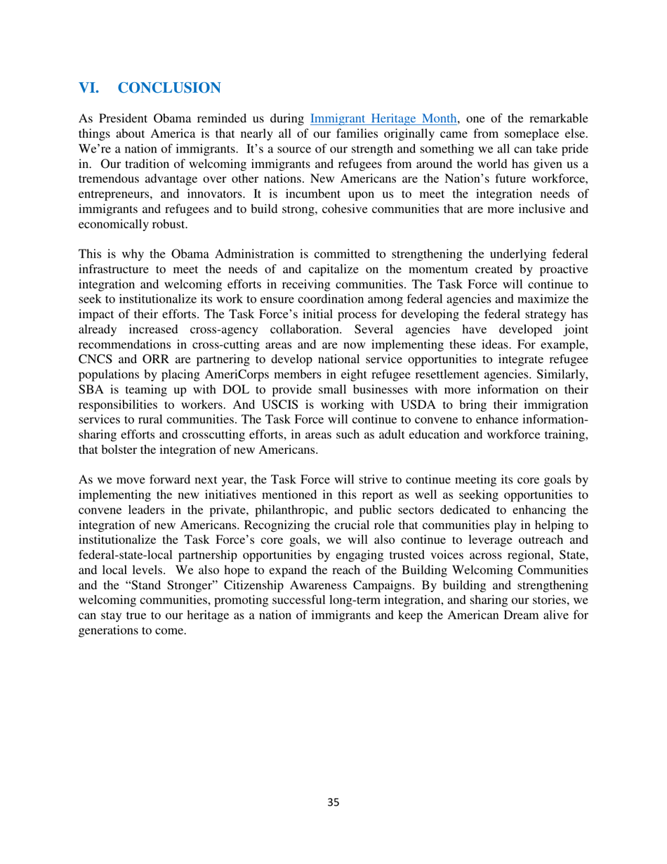 White House Task Force on New Americans One-Year Progress Report, Page 40