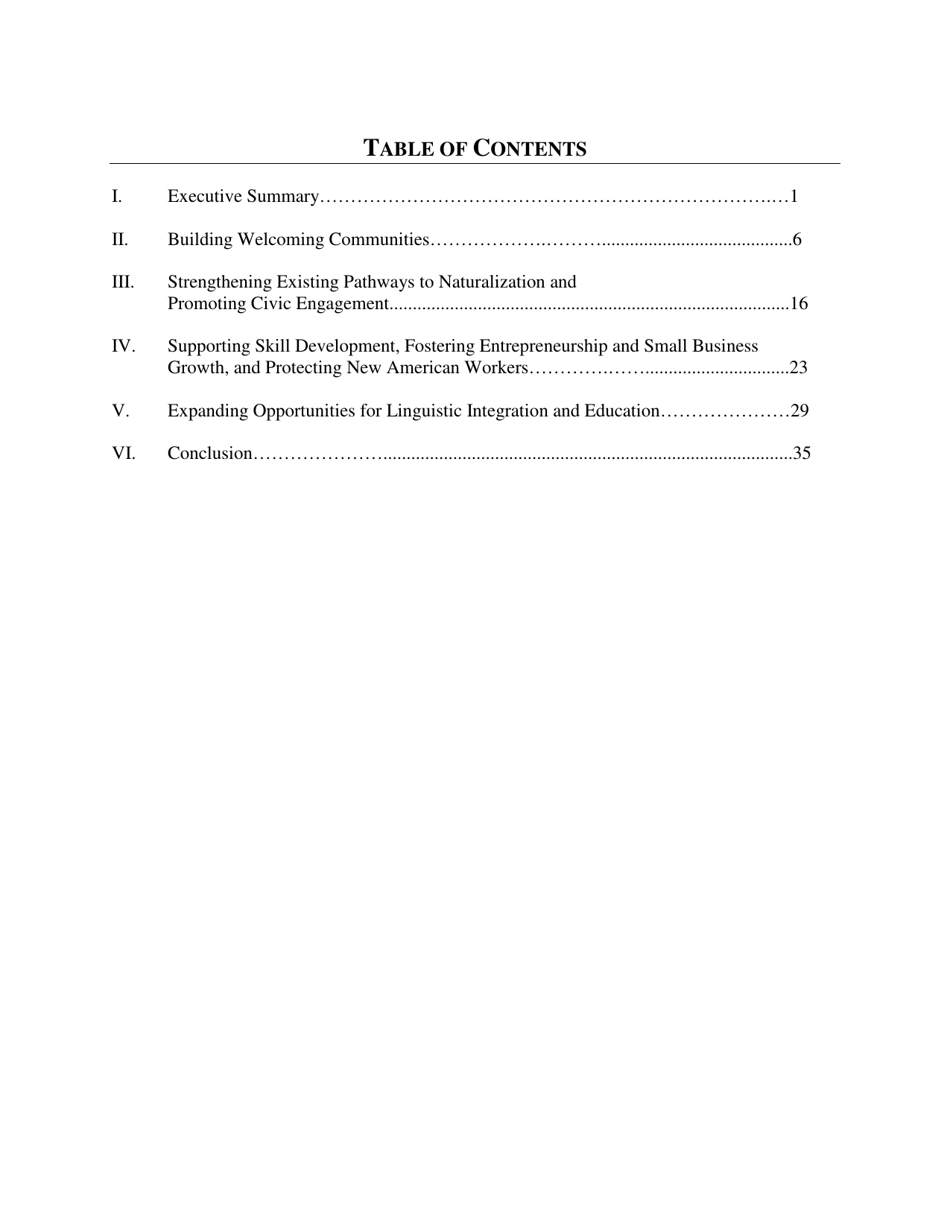 White House Task Force on New Americans One-Year Progress Report, Page 5