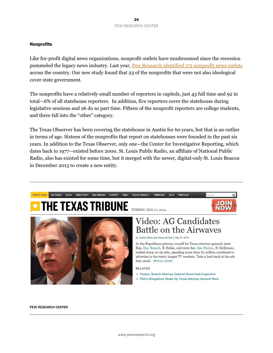Americas Shifting Statehouse Press: Can New Players Compensate for Lost Legacy Reporters? - Pew Research Center, Page 25