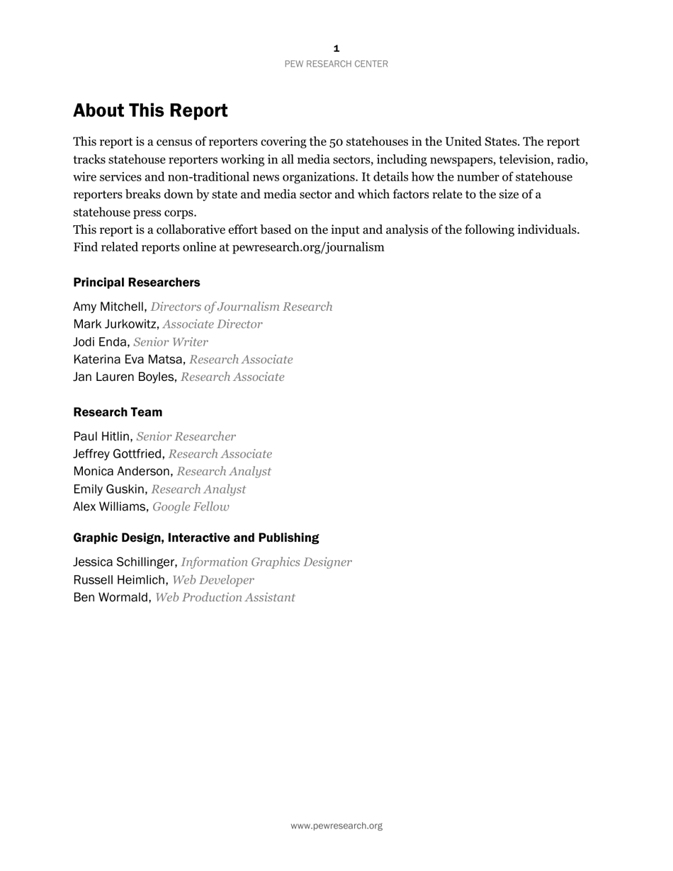 Americas Shifting Statehouse Press: Can New Players Compensate for Lost Legacy Reporters? - Pew Research Center, Page 2