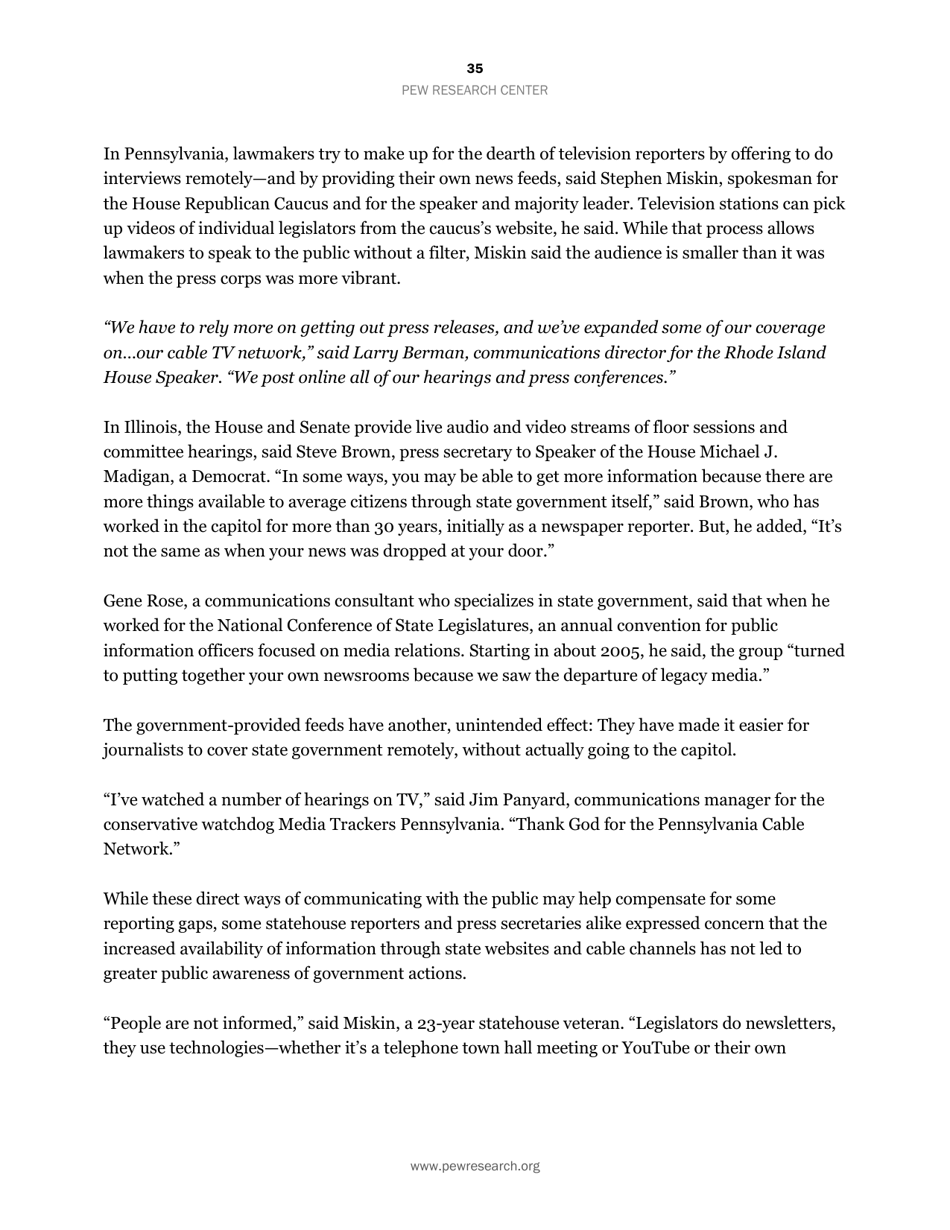 Americas Shifting Statehouse Press: Can New Players Compensate for Lost Legacy Reporters? - Pew Research Center, Page 36
