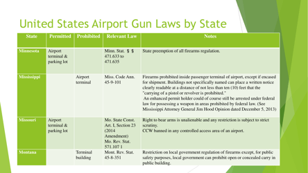 State Airport Gun Laws - E. Lee Thomson, Page 16