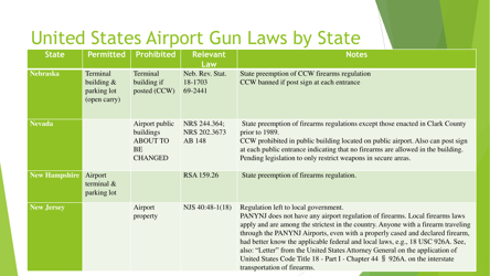 State Airport Gun Laws - E. Lee Thomson, Page 17