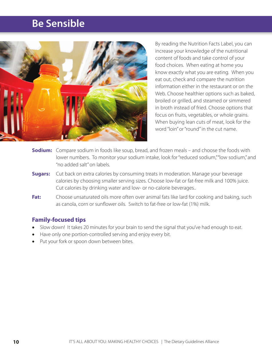 Its All About You: Making Healthy Choices - the Dietary Guidelines Alliance, Page 10