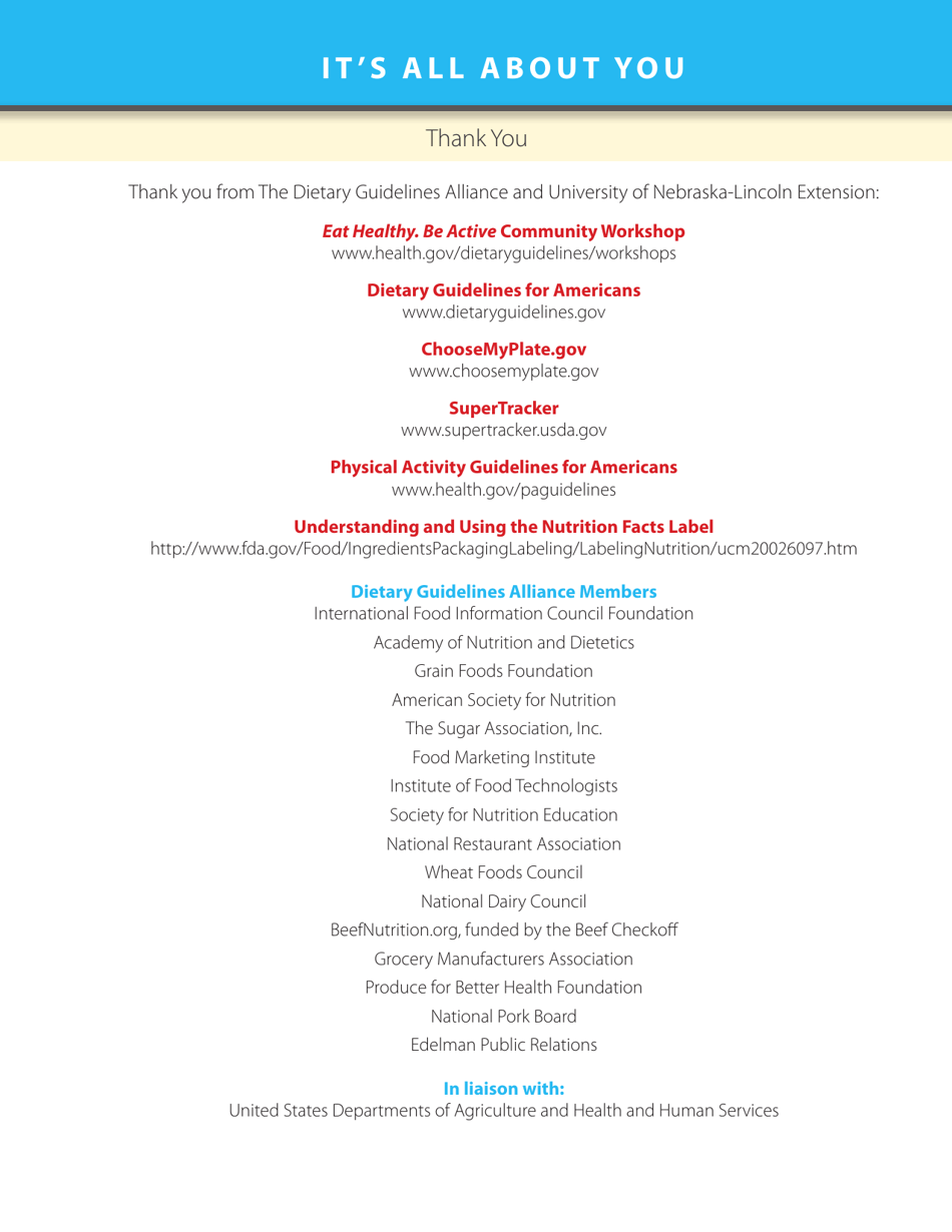 Its All About You: Making Healthy Choices - the Dietary Guidelines Alliance, Page 12