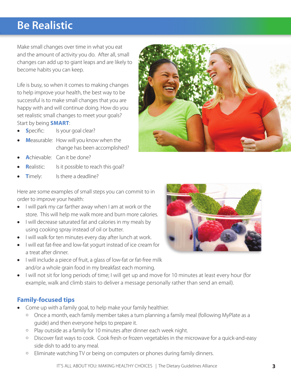 Its All About You: Making Healthy Choices - the Dietary Guidelines Alliance, Page 3