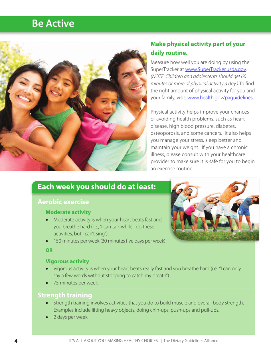Its All About You: Making Healthy Choices - the Dietary Guidelines Alliance, Page 4