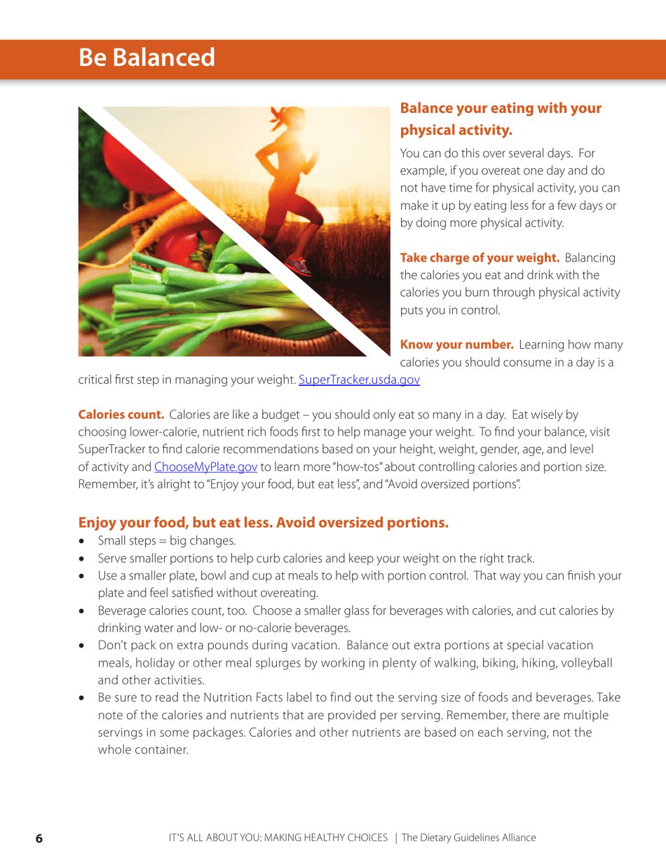 Its All About You: Making Healthy Choices - the Dietary Guidelines Alliance, Page 6