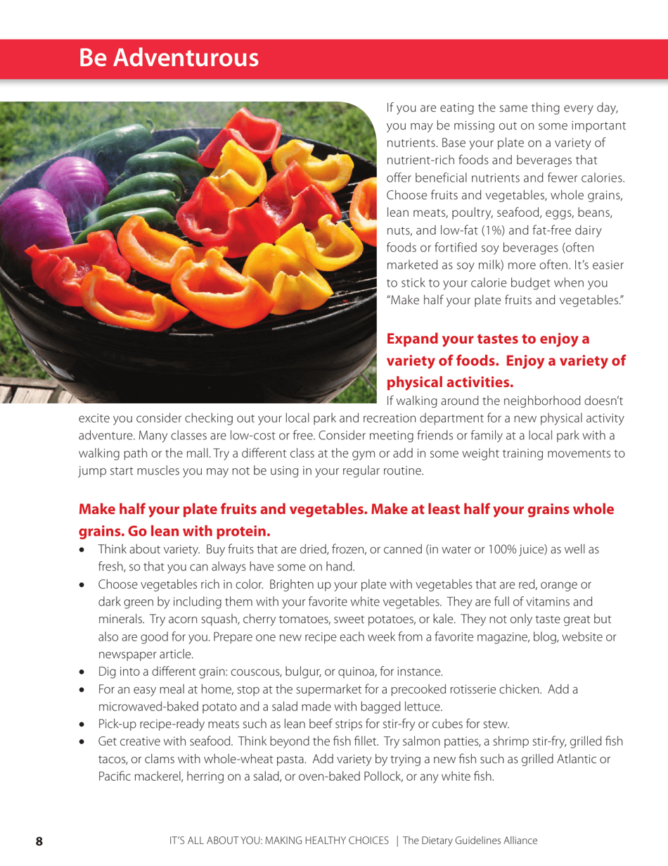 Its All About You: Making Healthy Choices - the Dietary Guidelines Alliance, Page 8