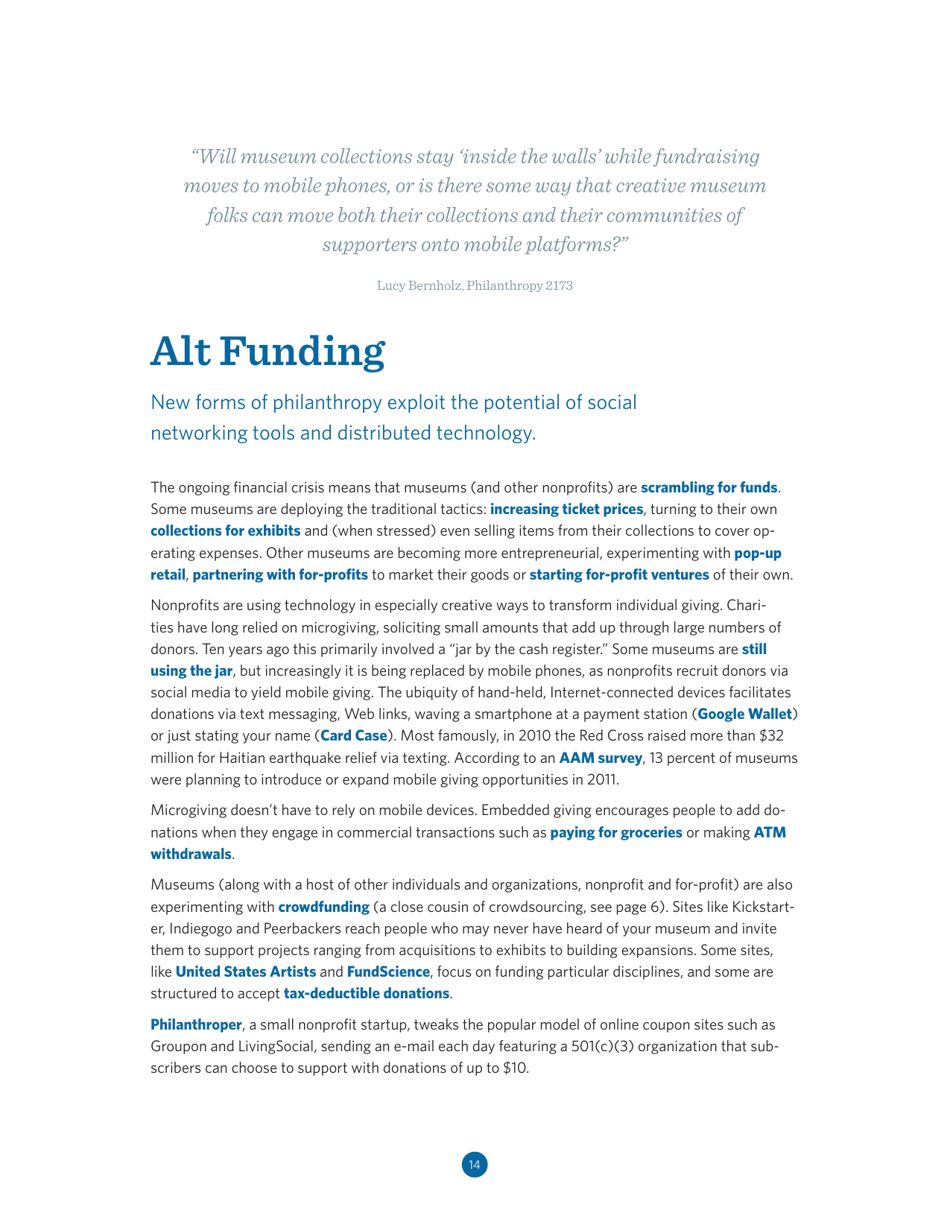 Trends Watch: Museums and the Pulse of the Future - American Association of Museums, Page 14