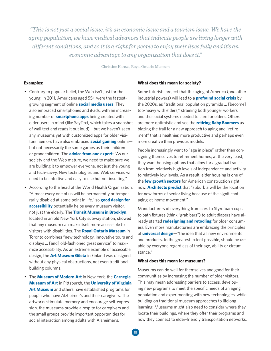 Trends Watch: Museums and the Pulse of the Future - American Association of Museums, Page 18