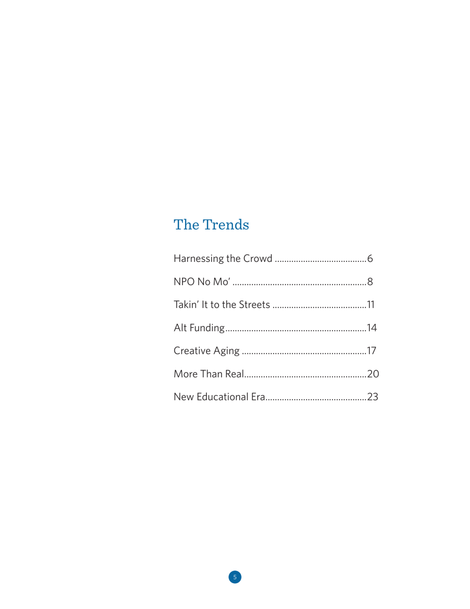 Trends Watch: Museums and the Pulse of the Future - American Association of Museums, Page 5