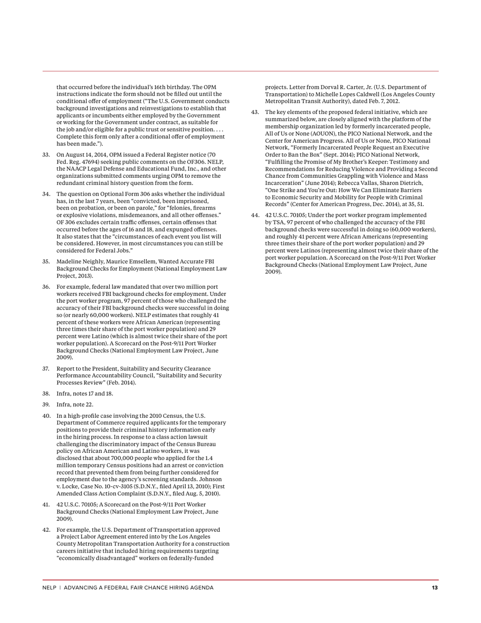Advancing a Federal Fair Chance Hiring Agenda - Maurice Emsellem, Michelle Natividad Rodriguez (Nelp), Page 15