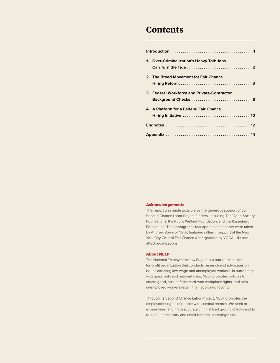 Advancing a Federal Fair Chance Hiring Agenda - Maurice Emsellem, Michelle Natividad Rodriguez (Nelp), Page 2